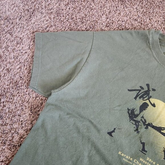 Vintage Karate Championship T-Shirt Green Size LARGE Kung Fu Dragon Asian - Picture 4 of 7